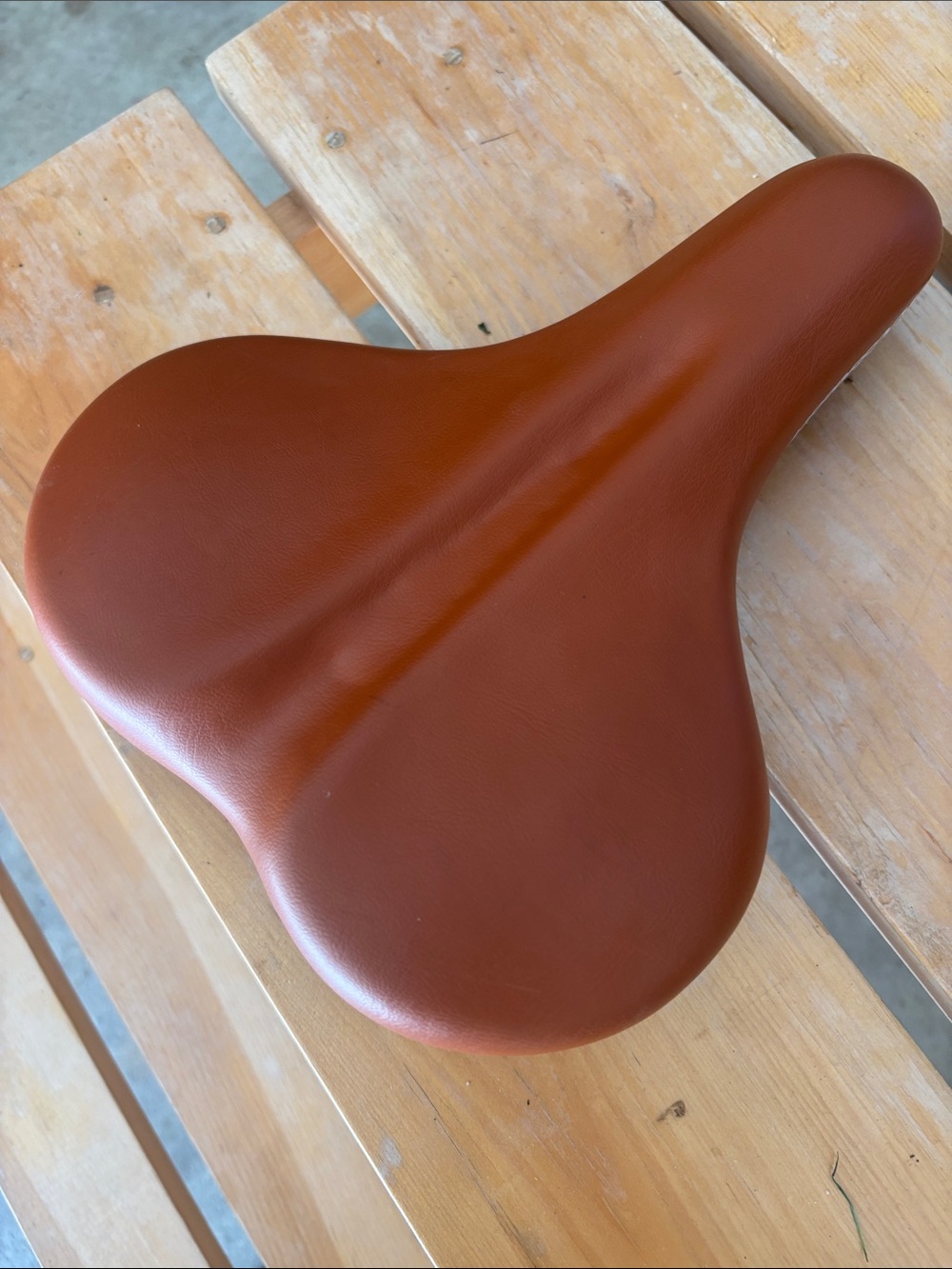 Brown Leather Bike Saddle